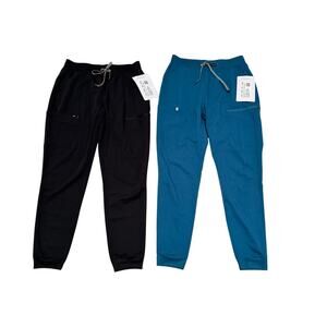 Lot of 2 NWT Fabletics High Rise On-Call Scrub Joggers Womens Large/T Black Blue